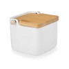 Vessia - Ceramic Salt Pot, Hinged Lid Made of Bamboo,