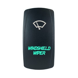 Laser Backlit Green Rocker Switch Windshield Wiper 20A 12V On/Off LED Light STV Motorsports