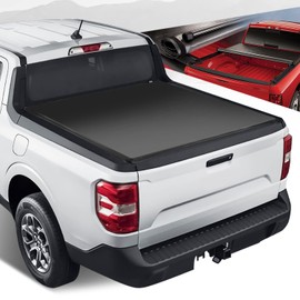 Auto Dynasty Roll-up Truck Bed Tonneau Cover Compatible with Ford Maverick 2022 2023 2024, Matte Black Vinyl Soft Top
