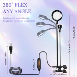 BangJiaju Goose Neck UV Nail Lamp: UV Light for Gel Nails with Adjustable Clamp, Double-Headed LED Flash Cure Nail Lamp for Professional Manicure Salon Home, Black