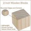 2 Inch Wood Cubes for Crafts - Set of 15