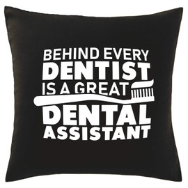 Hippowarehouse Behind every dentist is a great dental assistant Printed bedroom accessory cushion cover case 41x41cm