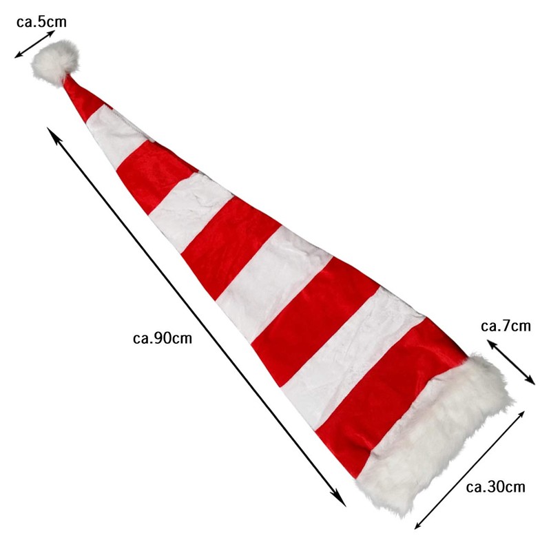 Ciffre Set of 2 Long Christmas Hats Santa Hat White