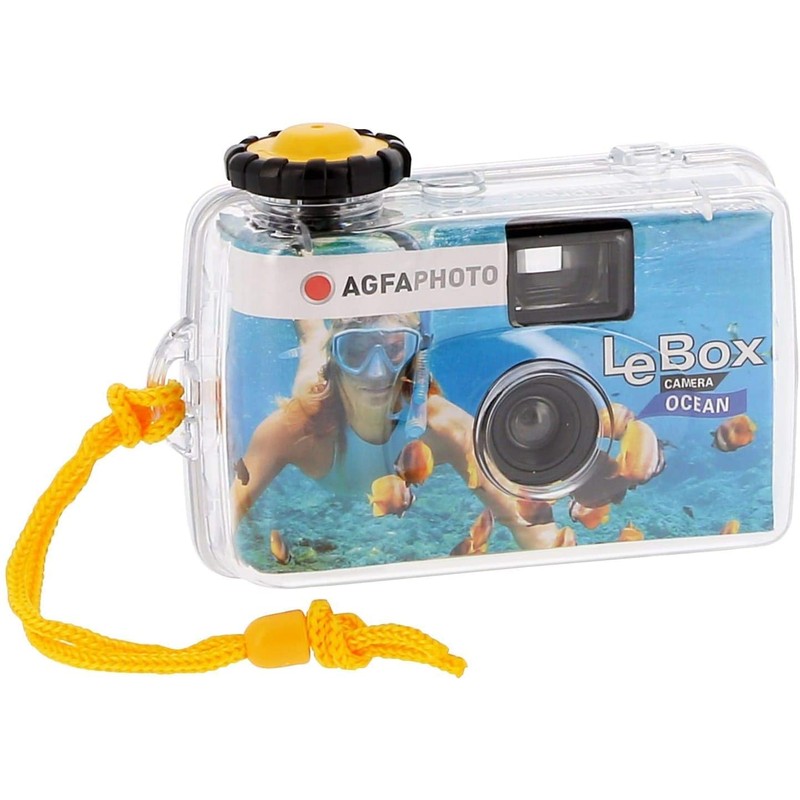 AgfaPhoto Le Box Ocean Einwegkamera (wasserdicht, 400 ASA, 27 Aufnahmen),