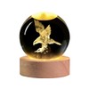 3D Laser Engraved Eagle Crystal Ball, Animal Figurine Decor Glass