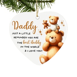 Baokcotei Dad Gifts Ceramic Heart Keepsake Christmas Ornament Unique Gifts Dad Gifts for Men Christmas Keepsake Ornament, Christmas Xmas Tree Decorations