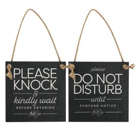 One 2-Sided Sign, Do Not Disturb Door Hanger Sign, Please Do Not Disturb on Front and Please Knock on Back Side, Please Knock Sign for Office Door Home Clinic Meeting Session, Double Sided Plaque 6 In