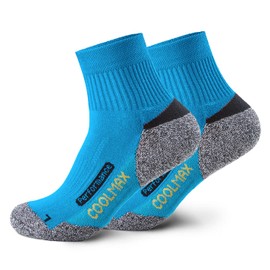 Piarini 2 pairs Coolmax outdoor socks, functional socks, short, black, anthracite, blue petrol; size 35-38, 39-42, 43-46, 47-50. -