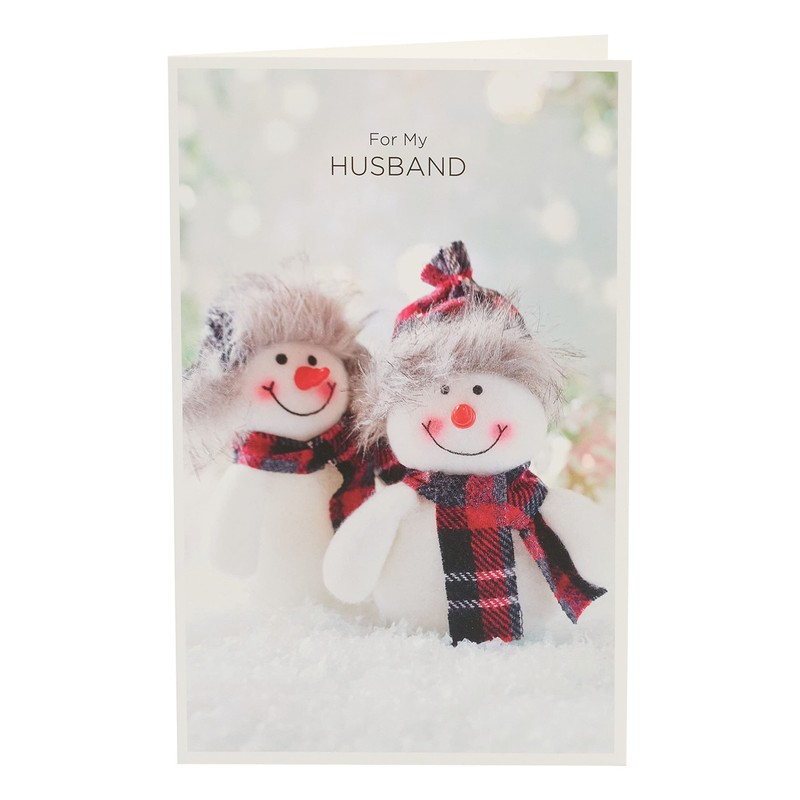 UK Greetings Christmas Card for Husband - Snowman Design