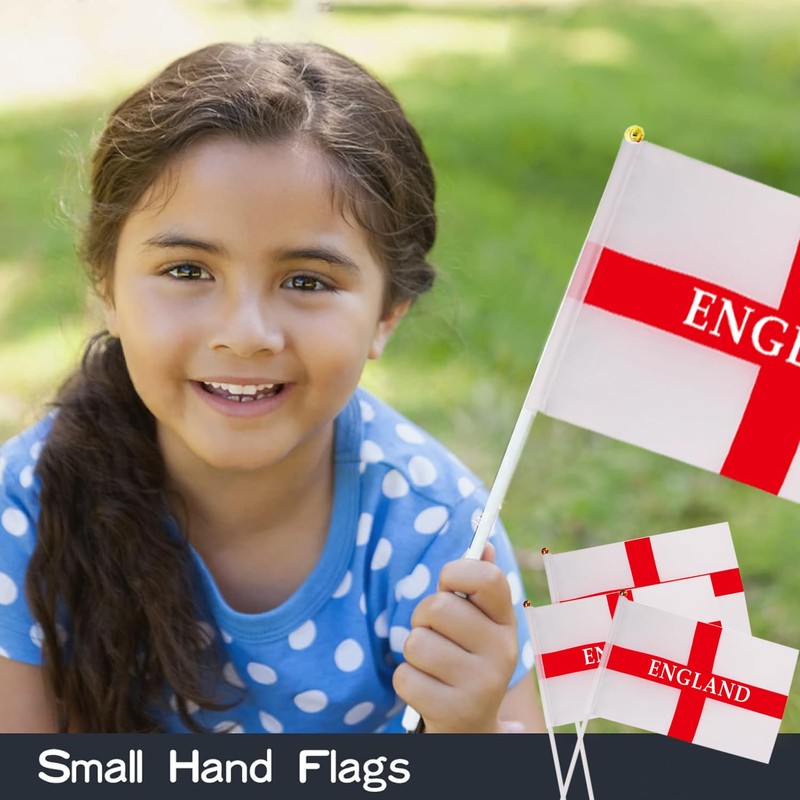 12Pcs England Flags on Sticks for St, George's Day Decorations,St