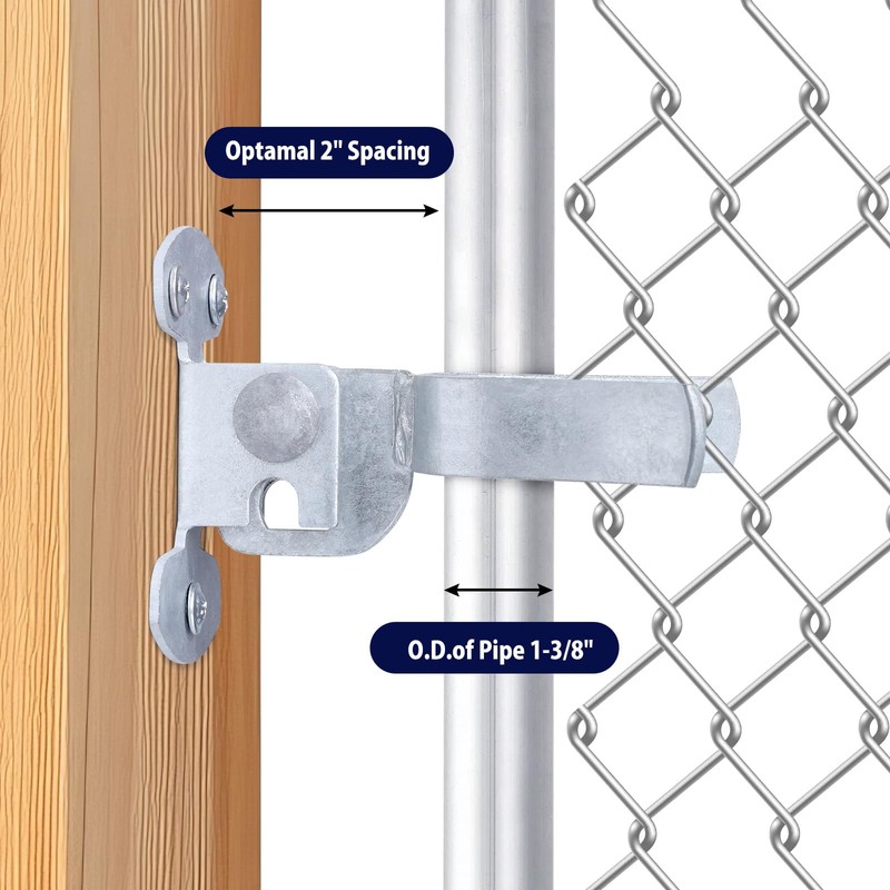 SIHAI 1-3/8" Chain Link Fence Gate Latch, Wall Mount (Flat