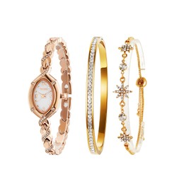TIME100 Gift Set, Present Women's Watch and Bracelet with Gift Packaging