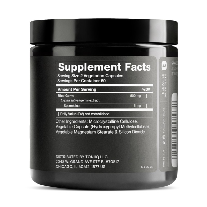 Toniiq Ultra Concentrated 500mg Spermidine Supplements for Men and Women