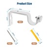 ZOCONE 6 Pcs White Curtain Pole Brackets, Adjustable Curtain Brackets