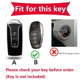 KUNIO Key Case Suitable for VW Touareg EL 2019 2020 2021 2022 2023 Leather Car Key Cover Key Cover Key Case Key Protector A Brown, A brown