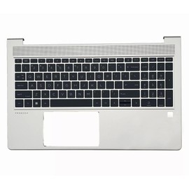 Wzqrps New Replacement for HP Probook 450 G8 455 G8 Laptop Upper Case Palmrest Keyboard Assembly Part M21742-001 M21740-001 M21741-001 4BX8QTATP30 Silver (Probook 450 455 G8 Backlit Keyboard)