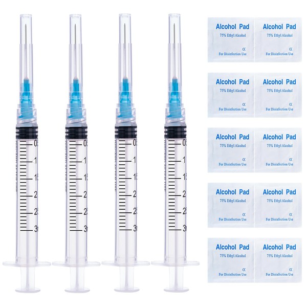 Ylemnf 3cc Syringe 3ml 23 Gauge 1 Inch 25mm with
