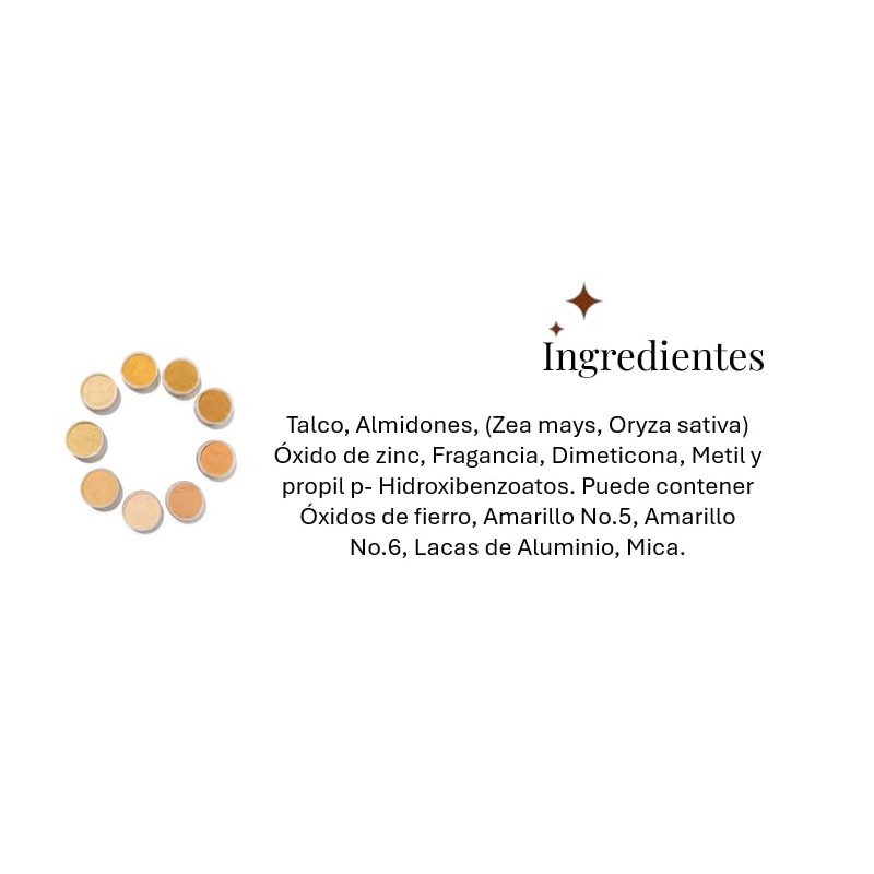 Demoiselle Polvo de Arroz Facial Suelto Traslúcido Claro Ocre con