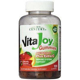 21st Century Vitajoy Multi Gummies Plus Extra C, Orange, Cherry and Strawberry, 120 Count
