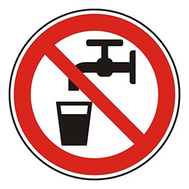 Sticker "Kein Trinkwasser" (No Drinking Water), Diameter 10 cm, Hin099, Safety Sticker, Warning Notice, Drinking Prohibition