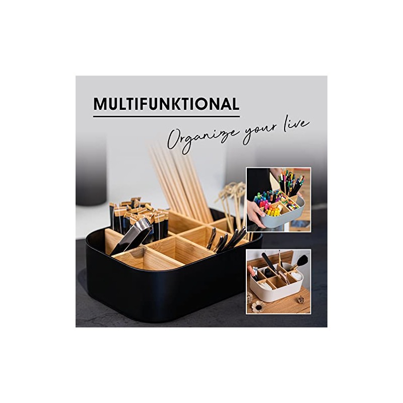 Premium Eco Bamboo Organiser for Cosmetics, Desk, Kitchen, Bathroom, Bar