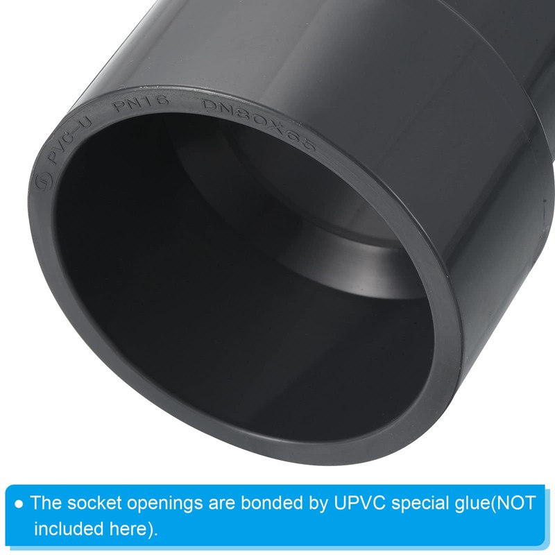 PATIKIL PVC Reducer Pipe Fitting 3.5x3 Inch Socket, Straight Coupling