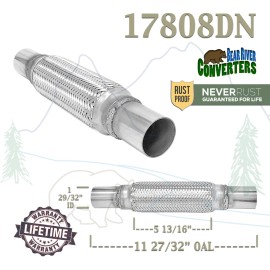 Bear River Converters 1.875" (1 7/8) x 8 x 12" Flex Pipe Exhaust Coupling Quality Stainless Heavy Duty