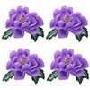 Mini Skater Peony Floral Embroidered Iron On/Sew On Patches Flower Repair Decorative Patch Applique for Clothes Denim Jackets T-Shirt Dress Backpacks Jeans Hats DIY Accessory,4PCS (Purple)