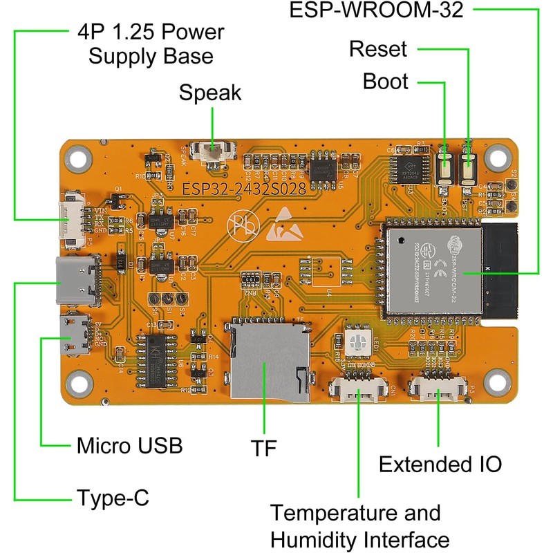 4pcs ESP32 LVGL WiFi & Bluetooth Development Board 2.4 inch