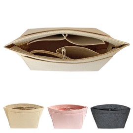 DongMaple Felt Bag Organiser for Women, Bag Organiser Shopper, Handbag Organiser Bag Inner Pocket, Beige M