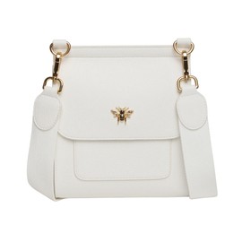 Alice Wheeler Umhängetasche aus veganem Leder, Pastellfarben, Bee, weiß, One Size