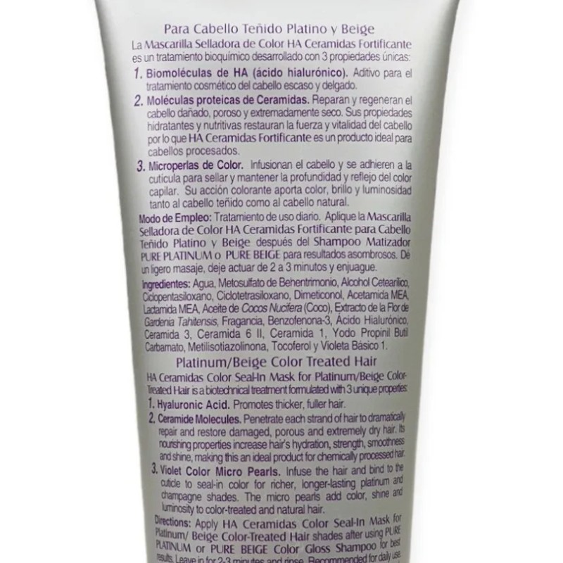 Mascarilla Selladora Color Platino Beige Ácido Hialurónico