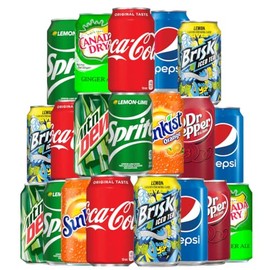 Soda Soft Drink Variety, 8 Flavor Soda Assortment Variety 12 Fl Oz. Cans (18 - Pack)