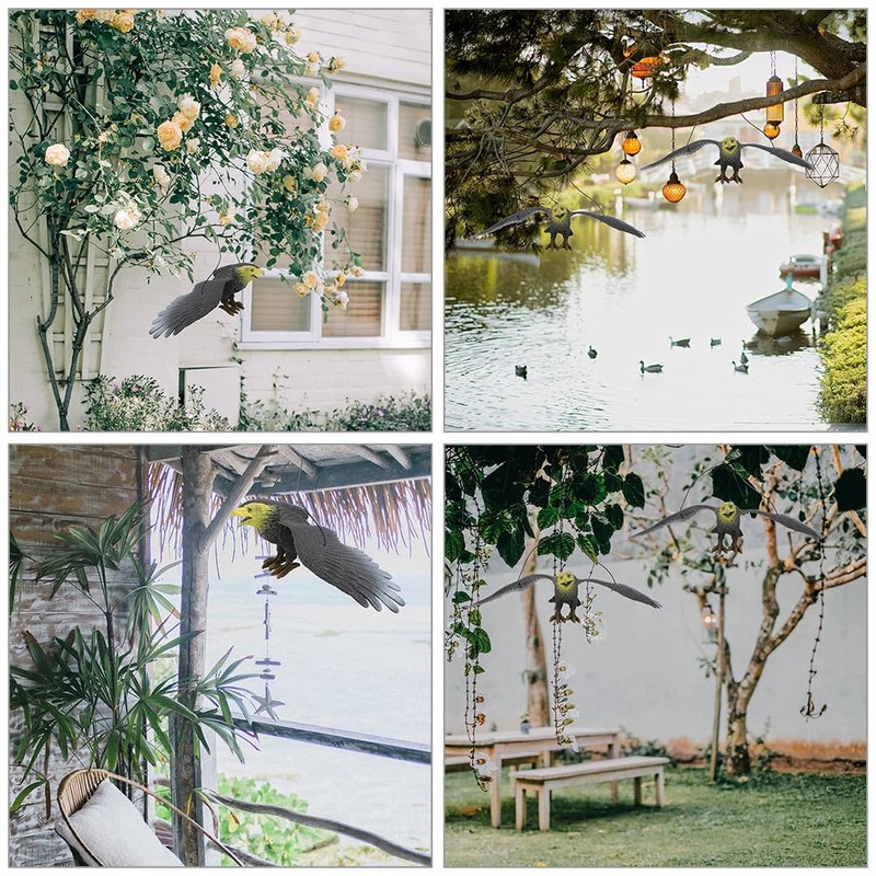 Happyyami Plastic Large Eagle Shaped Bird Deterrent Lifelike Flying Hawk