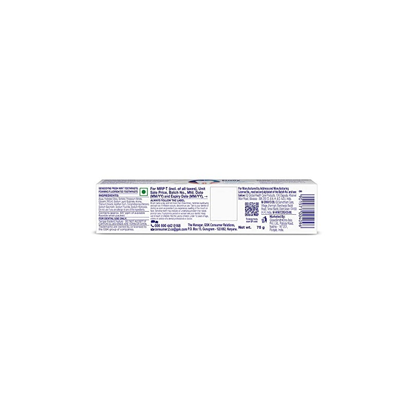 Sensodyne Fresh Mint Sensitivity Toothpaste for Sensitive Teeth and Fresh