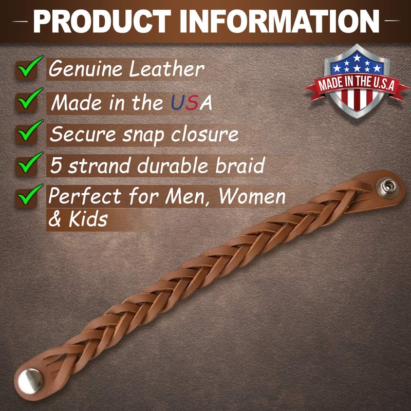 Essential Oil Aromatherapy Diffuser Bracelet, Braided Leather, Unisex (Large, Red)