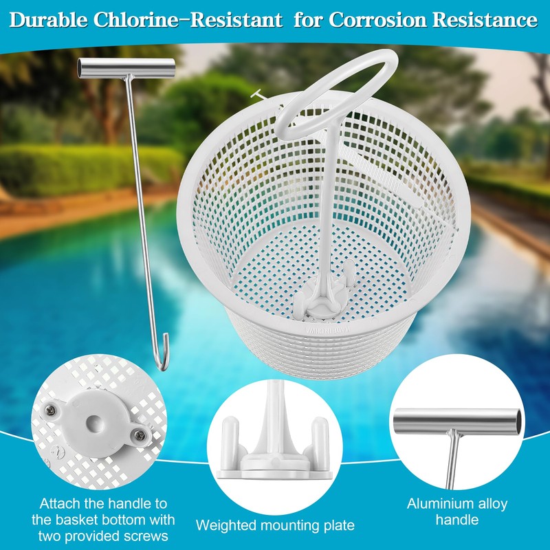 Saillong 2 White 8" Skimmer Replacement Basket & 2 Skimmer