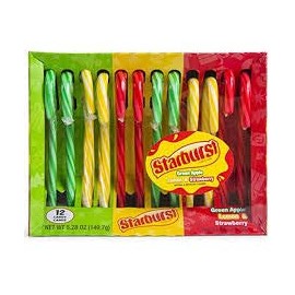 Starburst STARBURST, Assorted Candy Canes Green Apple, Lemon & Strawberry, 5.28 oz, 5.28 ounce