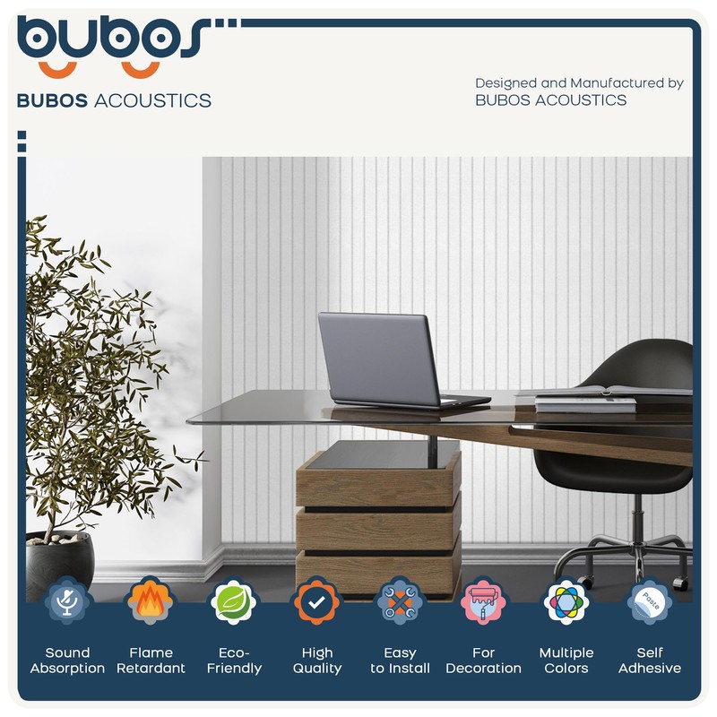 BUBOS 6 Pack Large Acoustic Panels,48x12Inch SoundProof Panels for Walls,Self