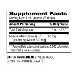 Botanic Choice Mullein Leaf Liquid Extract, Alcohol Free, Gluten Free, Traditional Respiratory Support 1 Fl. Oz.