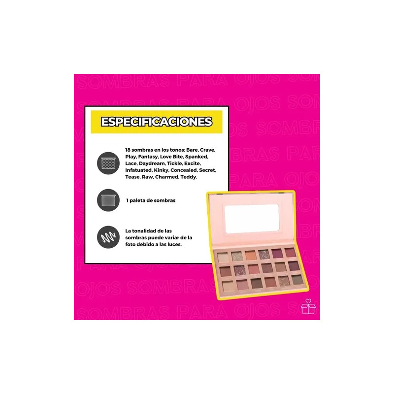 Paleta Sombras Nude New 18 Tonos Rosas Dorado Ocres Con