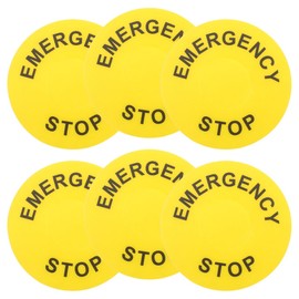 GLEAVI Emergency Stop Button Mark - Self-Adhesive Pvc Safety Label Yellow 6X6Cm for Easy Identification on Equipment Machinery