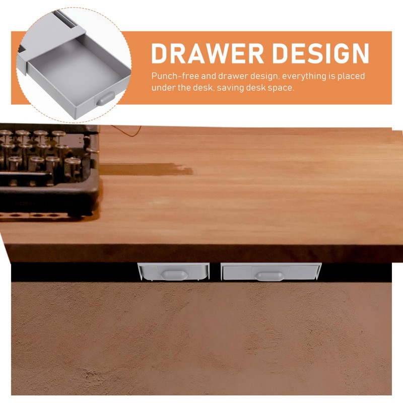 Operitacx 2pcs Hidden Drawer under Table Ground Coffee Container Dividers