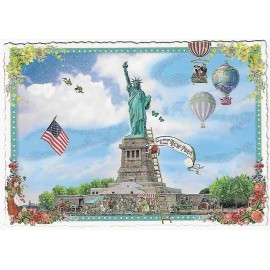 Postcard Glitter Tausendschoen New York Statue of Liberty Postcrossing