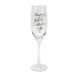 60th Birthday Stars Champagne Flute Glass Gift