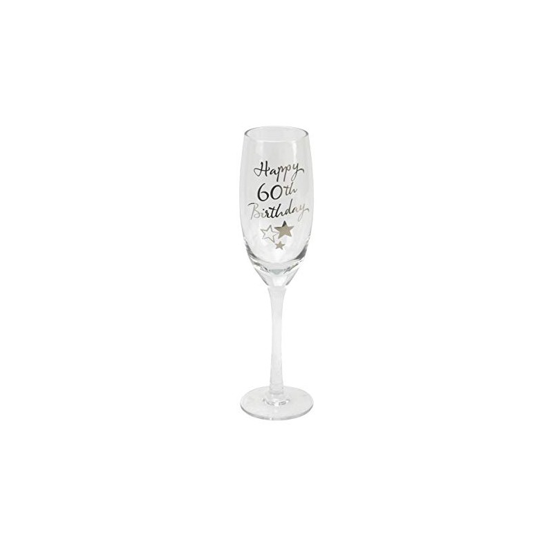 60th Birthday Stars Champagne Flute Glass Gift
