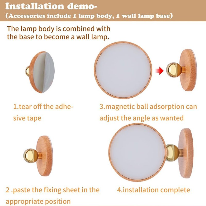LED Wall Mounted Reading Lights 360 Degree Rotation Magnetic Rechargeable