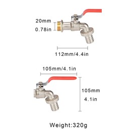 LNGJIN 1 Zoll PremiumWasserhahn Messing,Messing Kugelhahn Außenwasserhahn,PremiumWasserhahnGarten,kugelhahn wasserhahn,Universal WasserhahnGarten,PremiumWasserhahnGarten,aussen wasserhahn