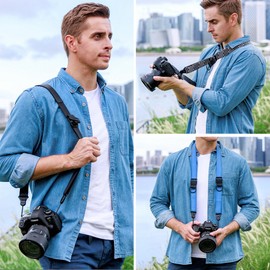 JJC - Correa para el cuello para cámara DSLR con conector patentado de liberación rápida, correa ajustable para cámara de hombro para Canon EOS R10 R8 R7 R6 Mark II Nikon D810 D780 D750