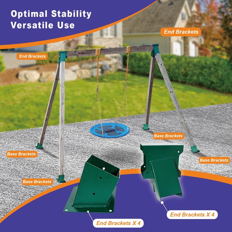 A-Frame Swing Base Brackets ,4x4 Base Brackets 4 Pcs (Inner
